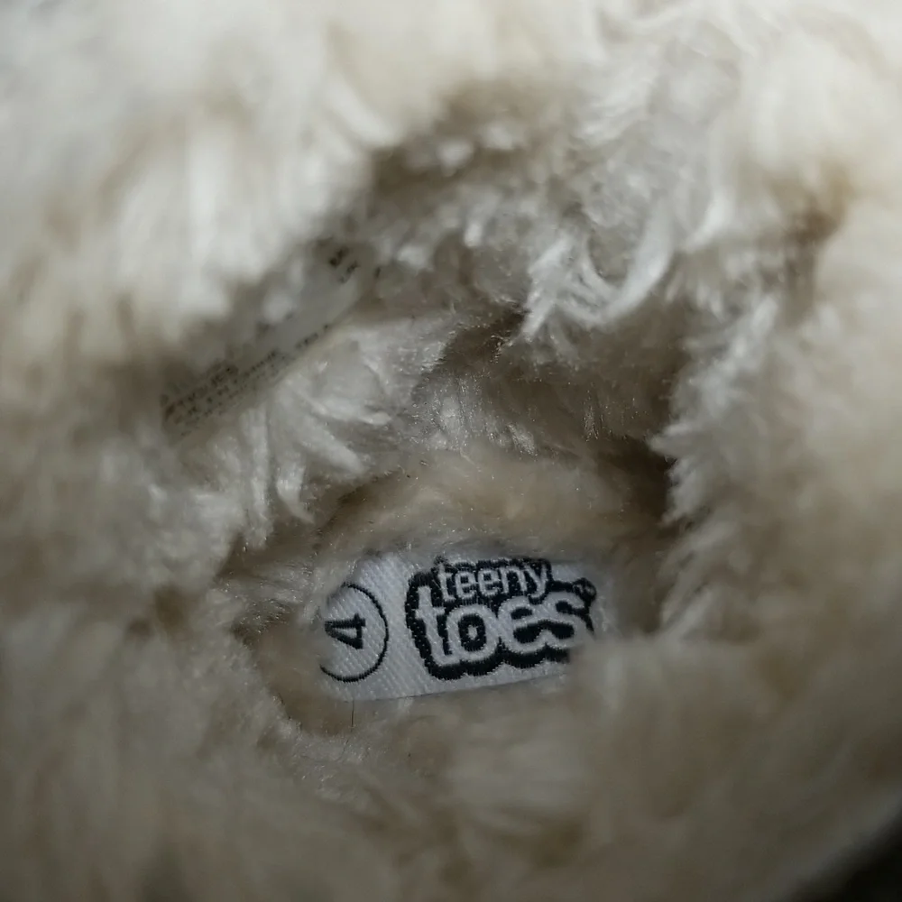 Sherpa Lined Tan Baby Booties.